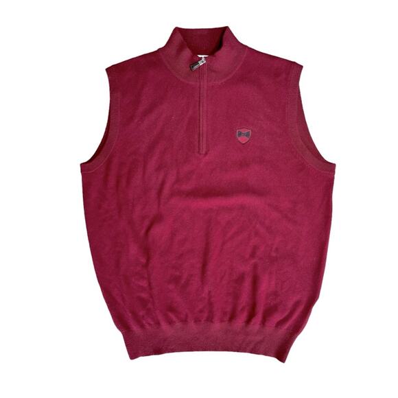 Peter Millar Other - NWT PETER MILLAR Burgundy Cashmere 1/4 Zip Sleeveless Golf Sweater Vest Men’s